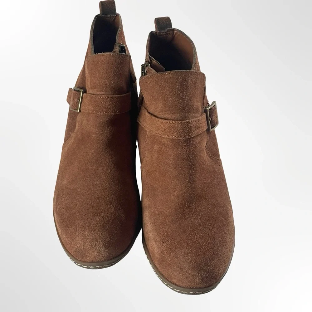 Franco Sarto Brown Suede Ankle Boots in size 9.5 - Picture 2 of 7